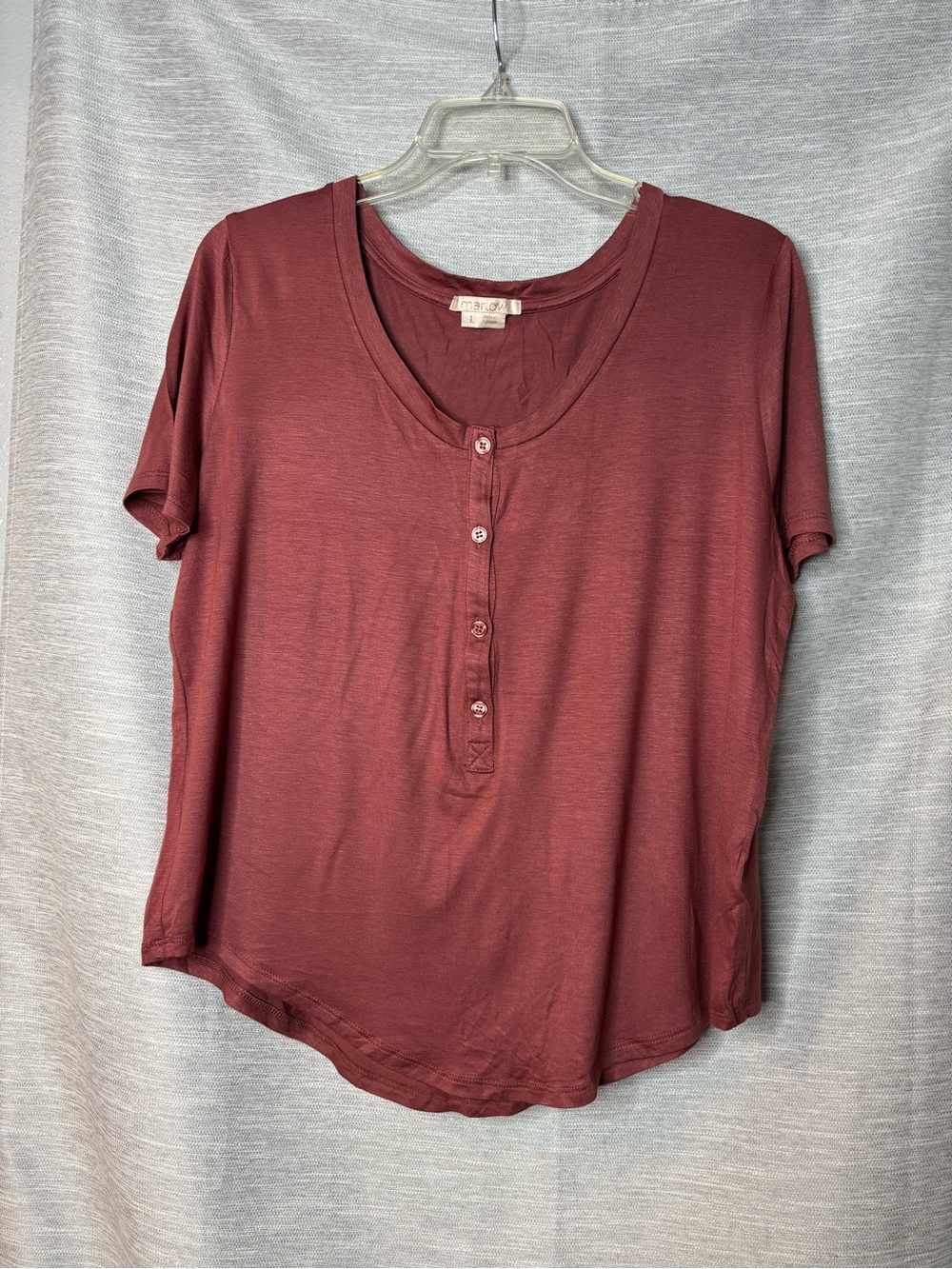 Marlow Short Sleeve Henley Top - Rust